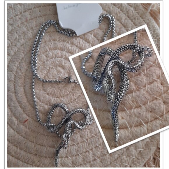 Snake Pendant Gothic Pendant Necklace - Stainless Steel, NEW! - Picture 14 of 14